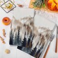 thumbnail image 3 of Tan Trees Forest Kitchen Towels Set of 3, Mountain Woods Natural Scenery Soft Microfiber Dish Towels, Absorbent Quick-Dry Washable Dishcloths for Kitchen Cleaning, Drying Dishes, 18x28 Inches, 3 of 9
