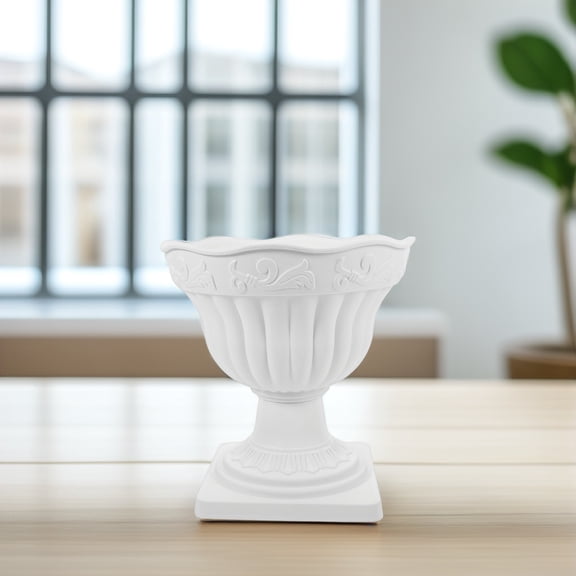 BRIGHTFUFU Plastic Balcony Planter White Durable Home Decoration Indoor Outdoor Use
