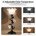 thumbnail image 5 of SUNMORY 17.72” Table Lamp Set of 2, Elegant Rose Lamps with 3 Color Temperature, Table Lamps for Living Room, Bedside Nightstands Lamps for Bedroom, Metal Flower Design & Sturdy Base, Black, 5 of 14