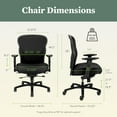 thumbnail image 4 of HON Wave Big and Tall Office Chair with Adjustable Arms, 450 lbs Capacity, Ergonomic, Breathable Mesh Desk Chair with Wheels, 360° Swivel, Heavy Duty Tilt Recline, Black, 4 of 7