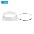 thumbnail image 3 of Unique Bargains Bride de Raccord de Conduit 8 Pieds 2 Pcs Plaque Murale d'Évent de Sécheuse Carrée à Ronde avec Pince pour Refroidissement d'Air Ventilation Blanc, 3 of 5