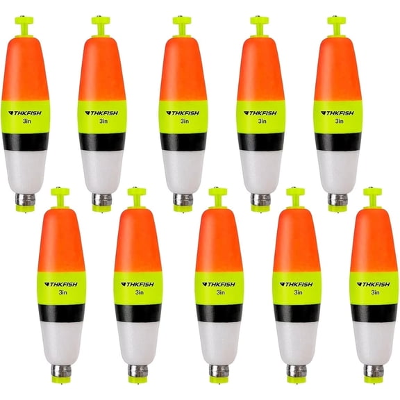 THKFISH Fishing Bobbers 5PCS EVA Foam Round Floats Red/Green Snap-On Spring Fishing Buoy Accessories for Freshwater Saltwater