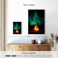 thumbnail image 3 of Elephant Stock Campfire Under Northern Lights Wall Art - Vertical Canvas Wall Art - Living Room Wall Decor - Nature Canvas - Black And Teal Decor - 8" x 12", 3 of 4