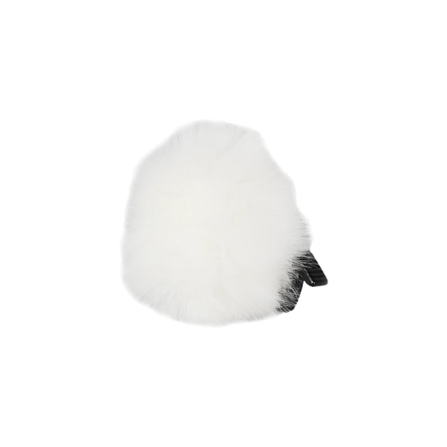 Inteprter Cubierta de micrófono de pelo artificial para exteriores Parabrisas Soporte de micrófono Wind Muff Cables de audio/vídeo blanco