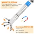 thumbnail image 4 of Uxcell 8 Pcs SL3/SL4/SL5/SL6/H3/H4/H5/H6 Puntas de destornillador ranurado 1/4" Hex Shank S2 Acero Magnético Cabeza Plana Puntas de Taladro para Perforación Eléctrica, Gris/Amarillo 50mm (2") de Largo, 4 of 6