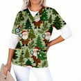 thumbnail image 4 of qolati Christmas Scrub Tops Women Oversized Snowflake V Neck Short Sleeve T Shirts Casual Nursing Work Shirts Xmas Print Holiday Tops with Pockets, 4 of 6