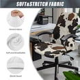 thumbnail image 3 of HELLHERO Cow Print Office Chair Cover Set, Easy to Clean Computer Chair Slipcover with Armrest Cover, Soft High Back Office Chairs Covers, 3 of 6
