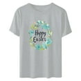 thumbnail image 5 of Xihbxyly Easter Shirts for Women Funny Bunny T-Shirt Loose Plus Size Short Sleeves Graphic Tee Tops Easter Egg Holiday Shirt Round Neck Top, 5 of 5