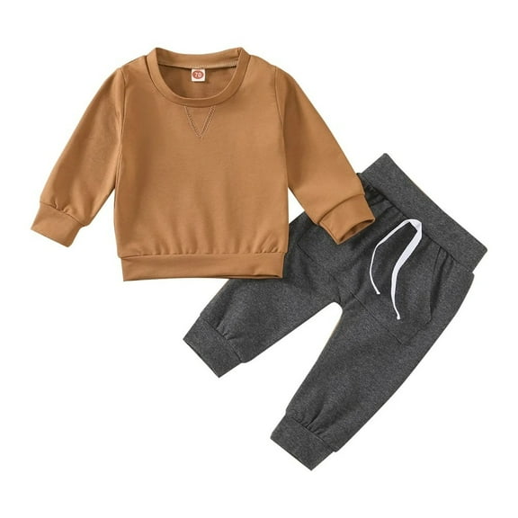 XBASW Baby Newborn Boys Girls Sweatsuit Set Letters Printed Long Sleeve Sweatshirt Top   Sweatpants Spring Fall Tracksuit 2 Piece Outfit