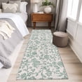 thumbnail image 5 of Turquoise Farmhouse Runner Rug 2x6 Washable Kitchen Rug Non-Slip Lightweight Thin Soft Low Pile Bathroom Runner Vintage Flower Leaf Botanical Plant Carpet for Hallway Laundry Room Bedroom Entryway, 5 of 9