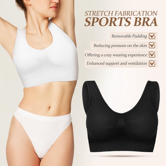 BESTYASH 2Ud Bras Deportivos Sin Con Malla Transpirable Para Entrenamiento Y Yoga