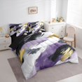 thumbnail image 3 of jejeloiu Modern Grunge Pastel 7 Pieces Bedding Comforter Set,Purple Gold Graffiti Full Bedding Set For Men Women Reversible, 3 of 8