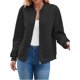 thumbnail image 1 of Suéter Tipo Cárdigan con Cremallera para Mujer, Sudadera con Capucha, Chaqueta de Larga, Conjuntos de Cuello Redondo, Abrigo Informal. Negro L, 1 of 10
