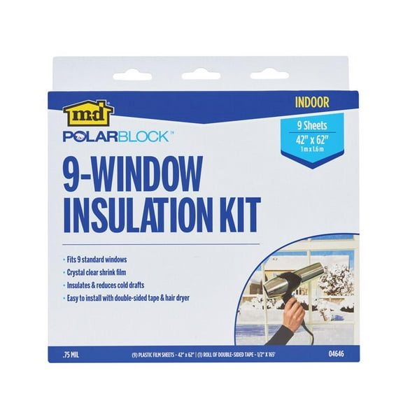 M-D Polar Block Clear 9-Window Indoor Insulation Kit 42 in. W X 62 in. L