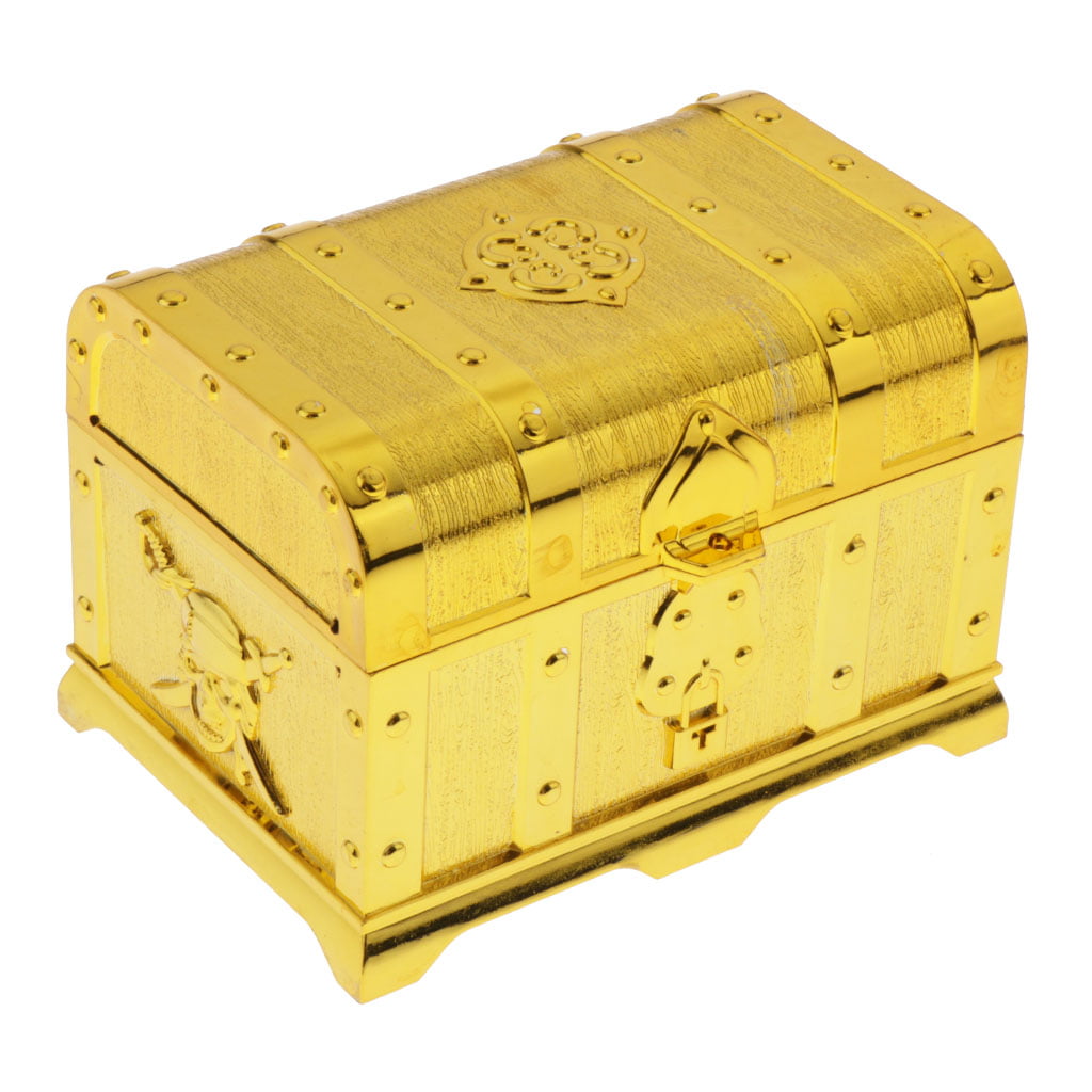 Plastic Pirate Treasure Chest Box for Party Favors and Small Toys 14x10x10cm 