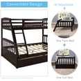thumbnail image 2 of Twin Over Full Bunk Bed with Two Storage Drawers, Pine Wood Bed Frame and Ladder with Guard Rails for Toddlers, Kids, Teens, Boys and Girls, Espresso, 2 of 9