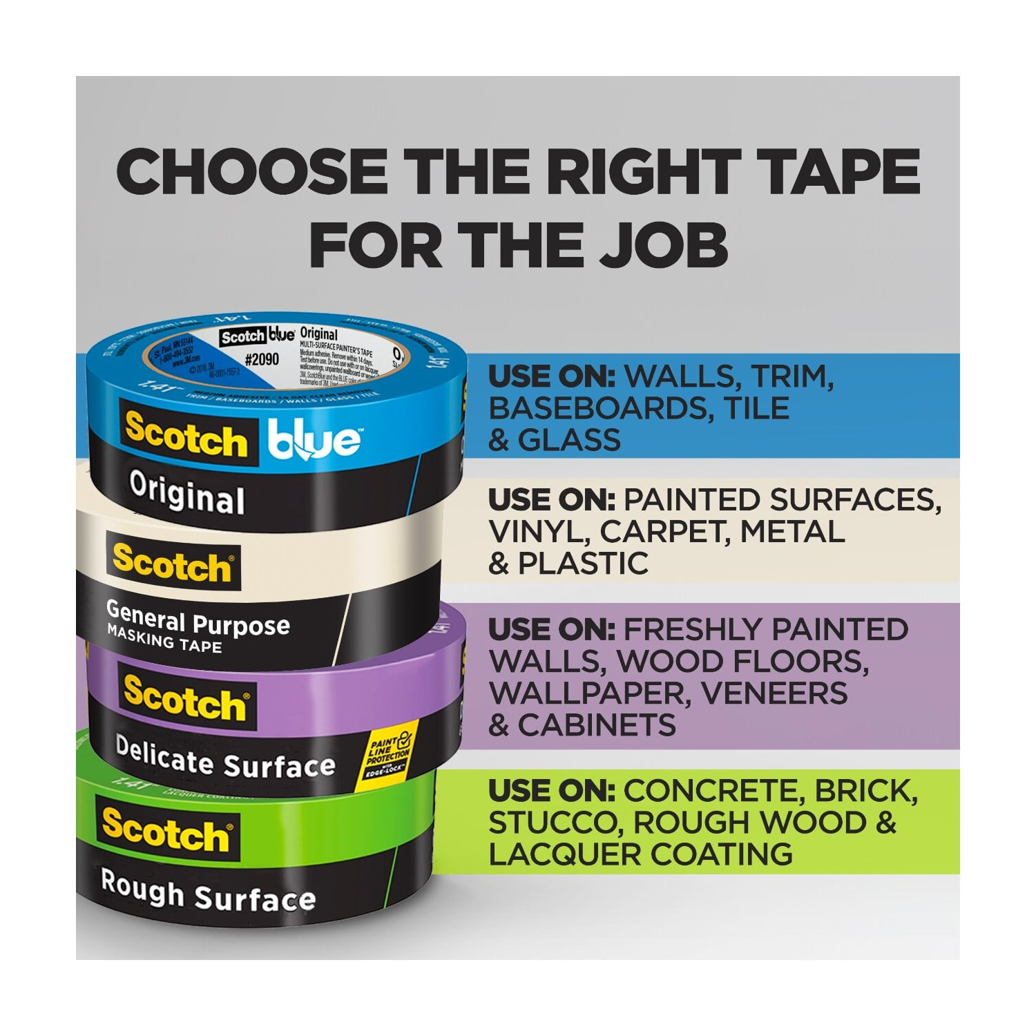 Scotch Greener Painters Masking Tape, 1.5 in x 60 Yds, Tan, 1 Roll