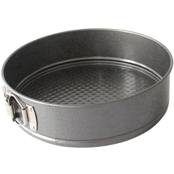 Round Leakproof Baking Cake Pan with Removable Bottom Springform Cake Tin Mold Carbon Steel 9 Inches 22x22x6.5cm-9"||asshown