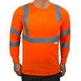 thumbnail image 6 of NY Hi-Viz Workwear Class 3 High Vis Reflective Long Sleeve ANSI Safety Shirt - Orange / Extra Large, 6 of 7