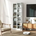 thumbnail image 3 of WARMMUSE  Metal Display Cabinet with Glass Doors, 72" Tall Curio Cabinet with Adjustable Shelves, Freestanding Bookcase Storage Cabinet for Kitchen, Pantry, Bathroom, 3 of 13