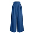 thumbnail image 6 of Women's High Waist Wide Leg Pants Elegant Pleated Work Business Casual Suit Trousers by Yigetop Blue S, 6 of 7