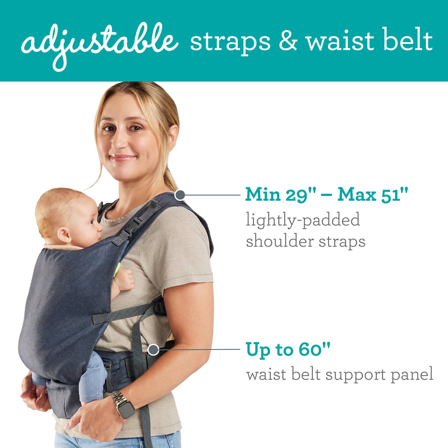 Infantino Fold & Go 2-in-1 Lightweight Baby Carrier, Gray photo 6