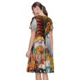 thumbnail image 2 of Bixox Robe d'Été à Manches Courtes pour Femmes Robe Ample Longueur Genou avec Poches-Welcom Automne, 2 of 7