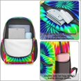 thumbnail image 4 of Green and Yellow Tie Dye Pattern 17" Waterproof Oxford School Backpacks for Teens, S-Shape Padded Straps, for School, Travel, Hiking, Camping, 4 of 5