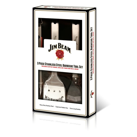 JIM BEAM 3PC BBQ SET SS