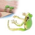 thumbnail image 3 of Anillo ajustable de la rana del árbol, diseño abierto de cobre amarillo con el esmalte colorido, joyería linda del animal para los adolescentes, adultos, ideales para el accesorio del partido, de moda, 3 of 8