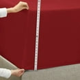 thumbnail image 4 of Extra Deep Pocket Fitted Sheet Elastic Corner Straps Fitted Sheets 18" - 21" Twin Size Burgundy Red Color, 4 of 7