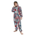 thumbnail image 5 of Vzayyk 4T-14Y Size Aviliable Cozy One-Piece Footless Sleeper Pajama Red Houses with Blue Windows, 5 of 8
