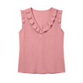 thumbnail image 6 of Kingdiese Womens Ruffle Neck Sleeveless Tank Top Summer Loose Fit Casual Blouse Athletic Short Sleeve Shirt Women, Size S, 6 of 6