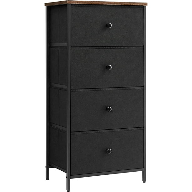 Dresser for Bedroom, Fabric Dresser with 4 Drawers,Ebony Black and Rustic Brown Walmart.ca