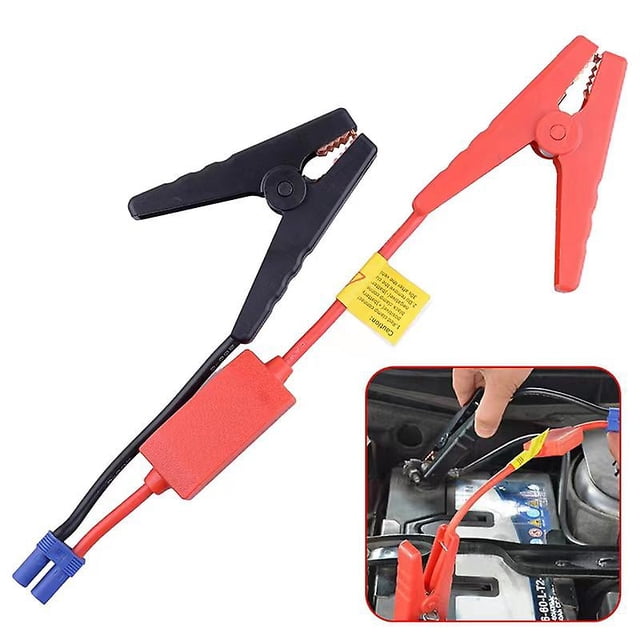 Cable de puente con abrazaderas, cable de refuerzo con conector y módulo de carga inversa, funciona con el arrancador de batería de automóvil y se adapta a la mayoría de los arrancadores de batería portátiles B ShuxiuWang 8390612477386