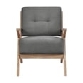 thumbnail image 3 of Pemberly Row Fauteuil d'Appoint Rembourré en Tissu de Style Mi-Siècle, Gris Foncé, 3 of 8
