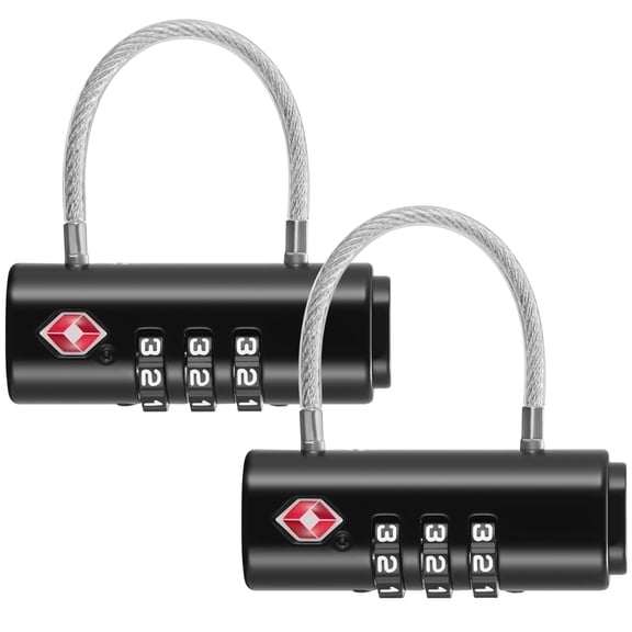 Puroma 2 Pack TSA Locks for Luggage, Luggage Locks Resettable Combination Zinc Alloy for Suitcase, Backpack, Laptop Bags