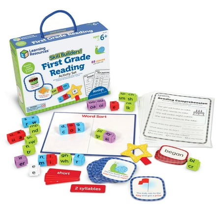 Learning Resources Skill Builders! 1st Grade Reading - 88 Pieces Boys and Girls Ages 6+ First Grade Learning Materials Reading Games for Kids