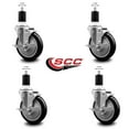 thumbnail image 2 of 5 Inch Black Poly Swivel 1-1/2 Inch Expanding Stem Caster Set with Brake SCC, 2 of 2