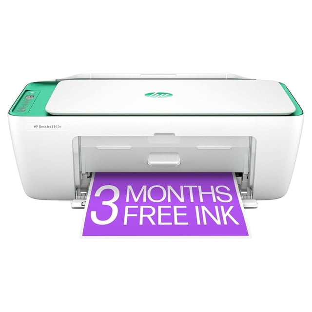 Impresora HP DeskJet 2842e todo-en-uno reacondicionada con tinta durante 3 meses
