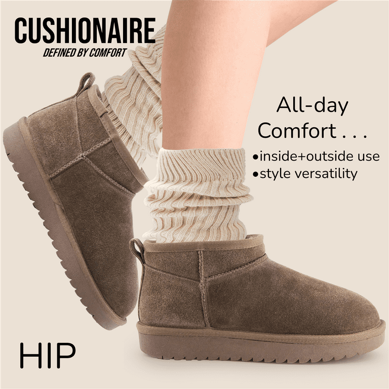 (取寄) クッションネア レディース シアリング ブーツ Cushionaire women Hip-2 Shearling Boots (For Women)  Sand Cushionaire Women's Genuine Suede Ankle Winter Boot, Comfortable