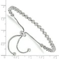 thumbnail image 2 of 925 Sterling Silver Rhodium-plated CZ Adjustable Chain Bracelet; for Adults and Teens; for Women and Men, 2 of 2