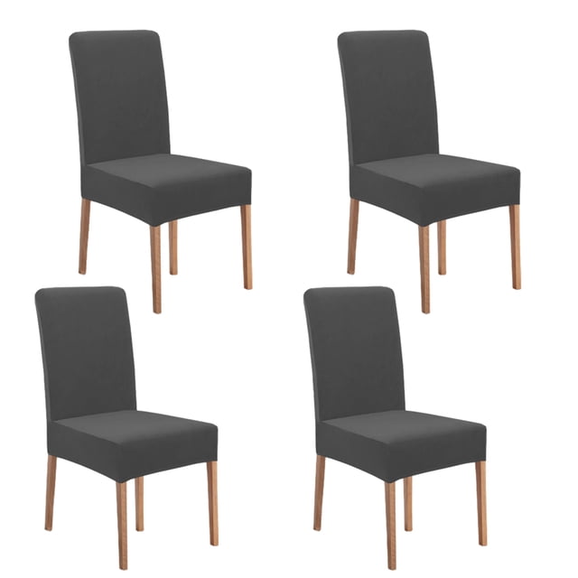 keepw 1/2/3 2pack/lot Exquisite Craft Dining Chair Covers - Dirt Protection For Wedding Easy To Clean Elastic Grey 4 pcs 1 Pc