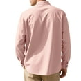 thumbnail image 6 of Chiccall Mens Button Down Shirts Solid 3/4 Sleeve Summer Casual Shirt Tops PinkXL, 6 of 7