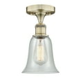 thumbnail image 2 of Innovations Lighting  Edison Hanover - 1 Light 6" Semi-Flush Mount Antique Brass/Fishnet, 2 of 5