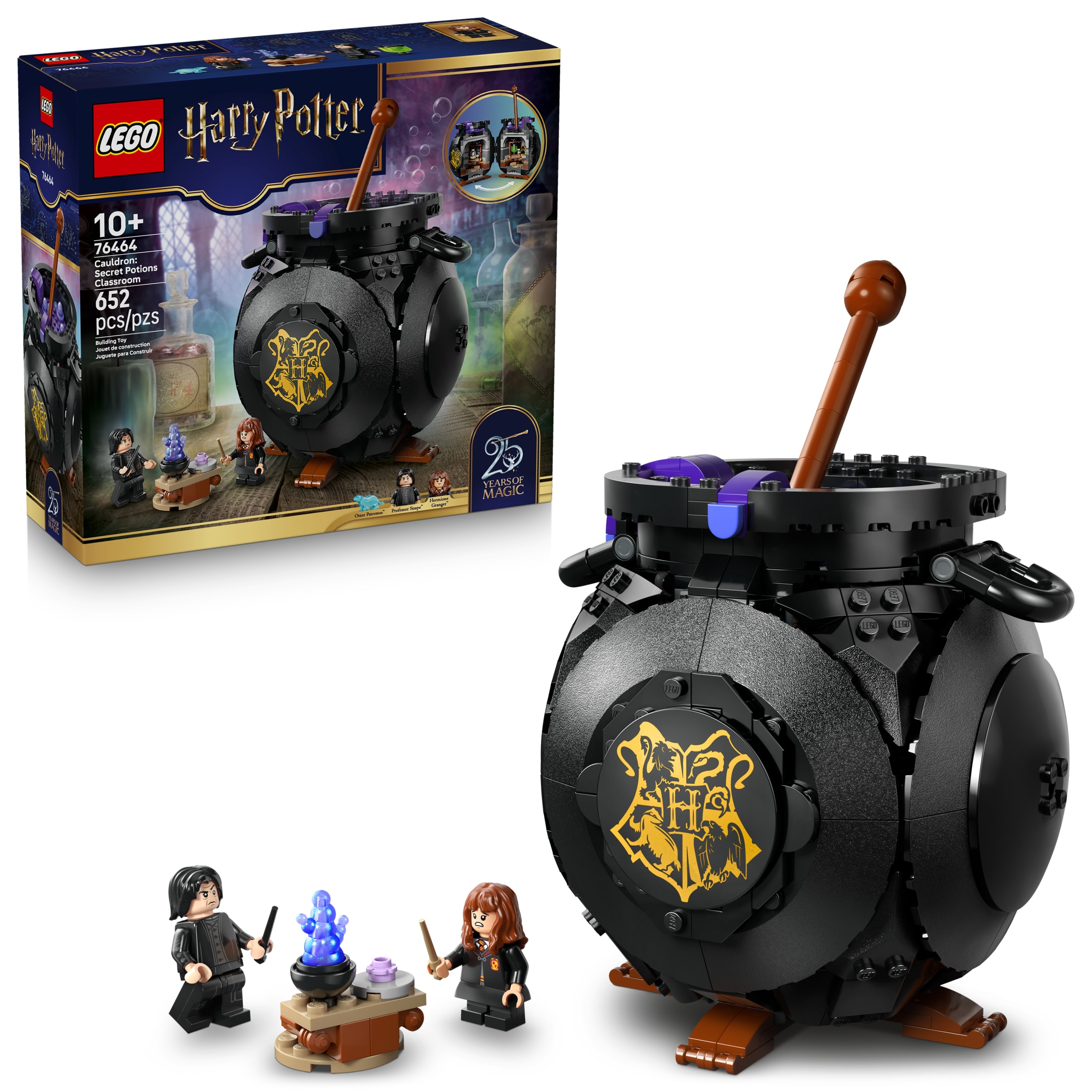 LEGO Harry Potter Cauldron: Secret Potions Classroom Building Toy for Girls & Boys - Pretend Play Set for Kids, Ages 10+ - 2 Minifigures & Hermione's Otter Patronus - Gift Idea for Birthdays - 76464