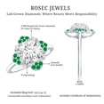 thumbnail image 5 of Rosec Jewels Lab Diamond Flower Engagement Ring with Natural Emerald - Statement Ring - EF-VS Grade, 925 Sterling Silver, US 4.00, 5 of 8