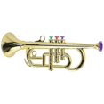 thumbnail image 3 of Trumpet 3 Tones 3 Colored Keys Simulation Play Mini Musical Wind Instruments for Children Birthday Party Toy Gold, 3 of 5