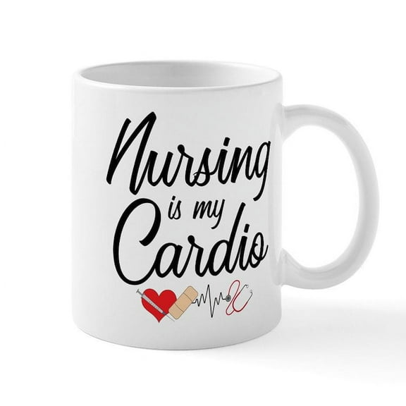CafePress - Nursing Is My Cardio - 11 oz Ceramic Mug - Novelty Coffee Tea Cup