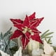 thumbnail image 3 of Monstrate Flores navideñas de 26 cm, decoración de árbol de terciopelo brillante o guirnaldas para lucir regordetas y elegantes. coronas Kits de decoración para fiestas platino, 3 of 6